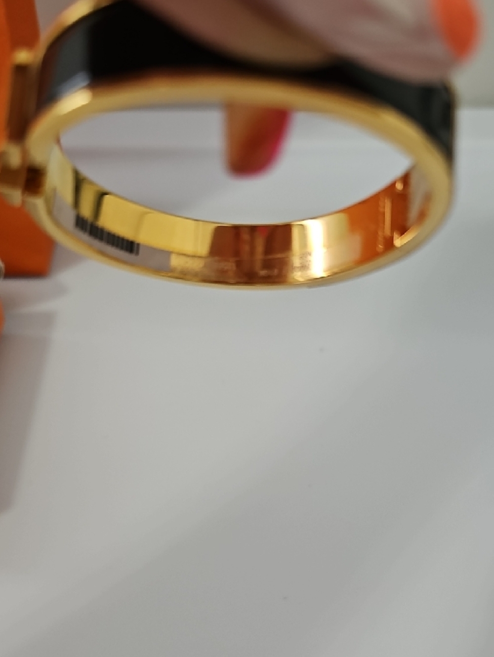 Hermes Black Enamel Clic H Bracelet with Gold-Tone Hardware - Picture 10 of 16